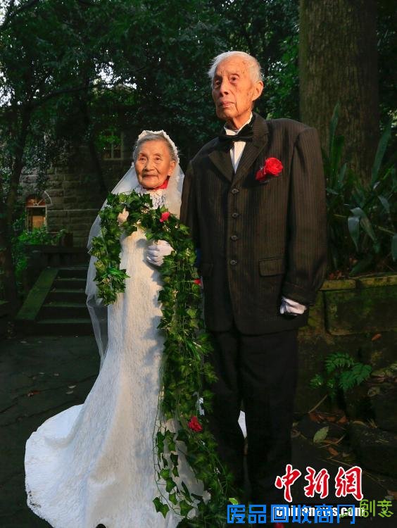 重庆老兵夫妇结婚70周年 再拍婚纱照