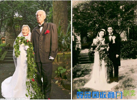 重庆老兵夫妇“铂金婚”同一地点拍婚纱照