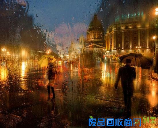 真假难辨 宛若油画般的雨天街头摄影