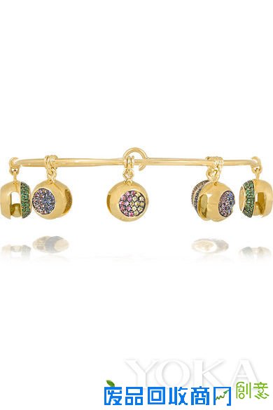 AURéLIE BIDERMANN FINE JEWELRY 18K黄金、多种宝石、铃铛造型吊饰手镯 137702元