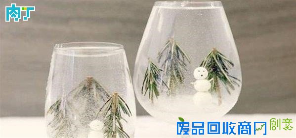 节日DIY 高脚玻璃杯浪漫雪景造型杯的方法╭★肉丁网