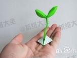 小绿芽 嫩芽植物折纸手工教程图解