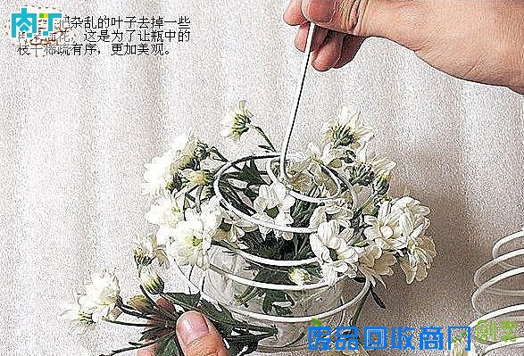 矿泉水瓶和铁丝手工制作的漂亮花篮╭★肉丁园艺网