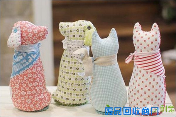 废物利用diy 旧 衣服 创意 手工制作 布艺小狗玩偶图解