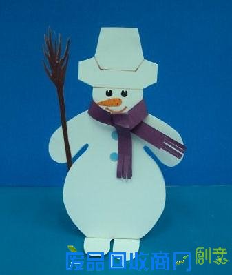 幼儿手工：纸艺手工DIY制作小雪人教程