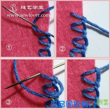 N种花式锁边绣(Blanket Stitch)手工刺绣方法