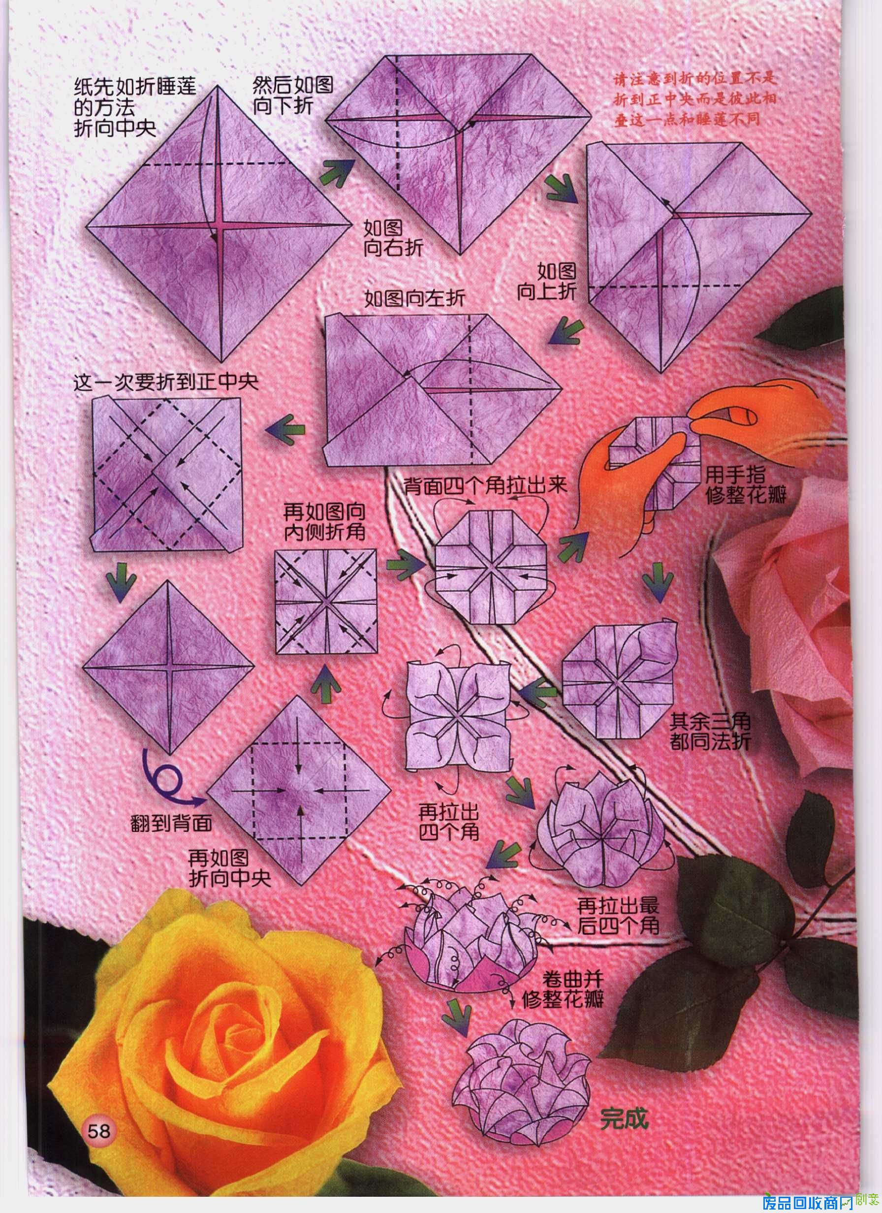 奥斯汀玫瑰折纸做法图片
