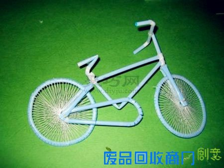吸管手工制作自行车图解教程(3)