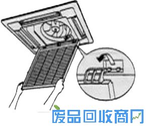 中央空调吸风格栅清洗图